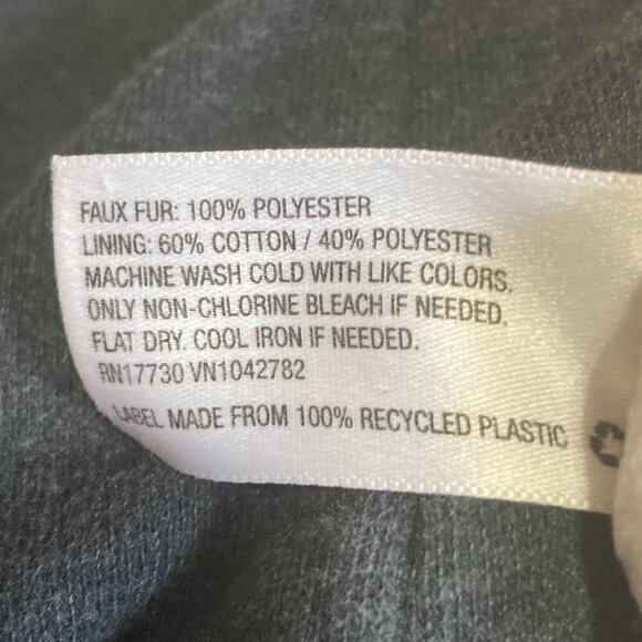 Mossimo SZ L REVERSIBLE Gray sweatshirt or sherpa waterfall vest vintage - Picture 8 of 9